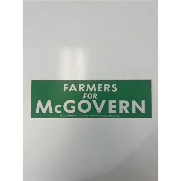 Farmers for McGovern campaign bumper sticker