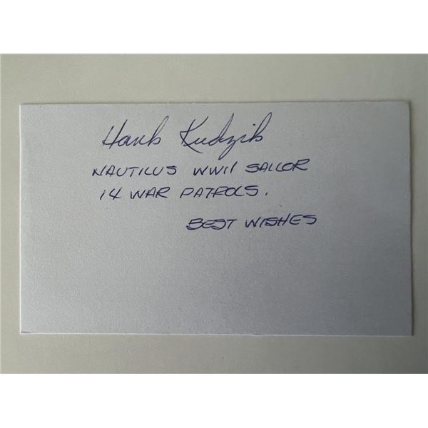 WWII Hank Kudzik original signature