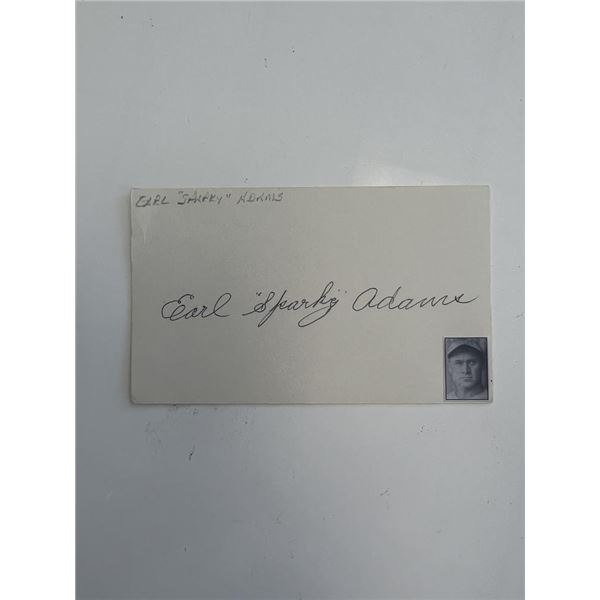 MLB Earl John "Sparky" Adams original signature