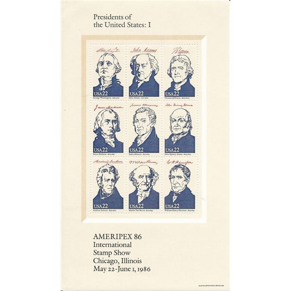 Presidents of the United States: I Souvenir Stamp Sheet