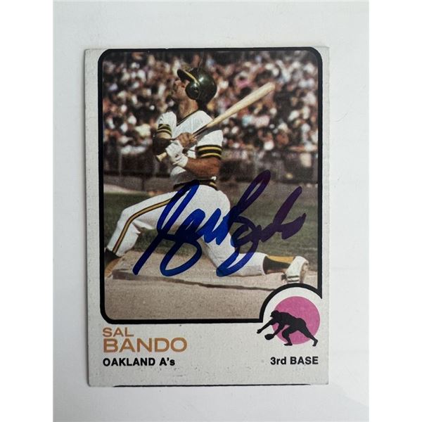Oakland A's Sal Bando signed trading card