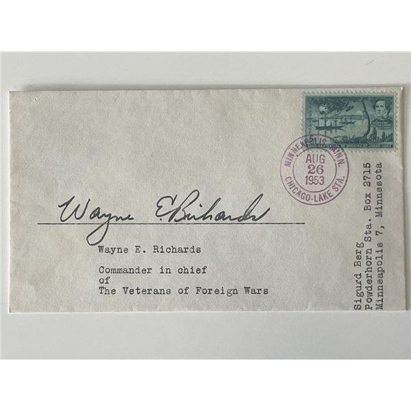 Veterans of Foreign Wars Wayne E. Richards signed cover