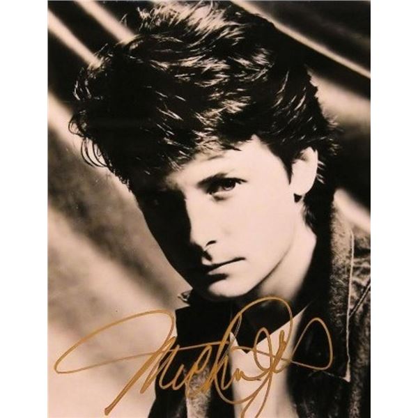 Michael J. Fox signed portrait photo