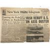 Image 1 : WWII 1944 New York World Telegram Original Vintage Newspaper