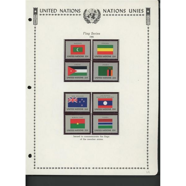 United Nations New York Stamps 1986