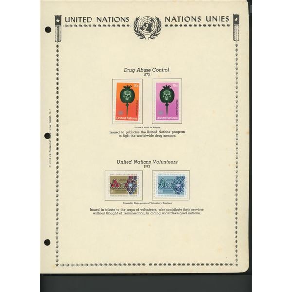 United Nations New York Stamps 1973