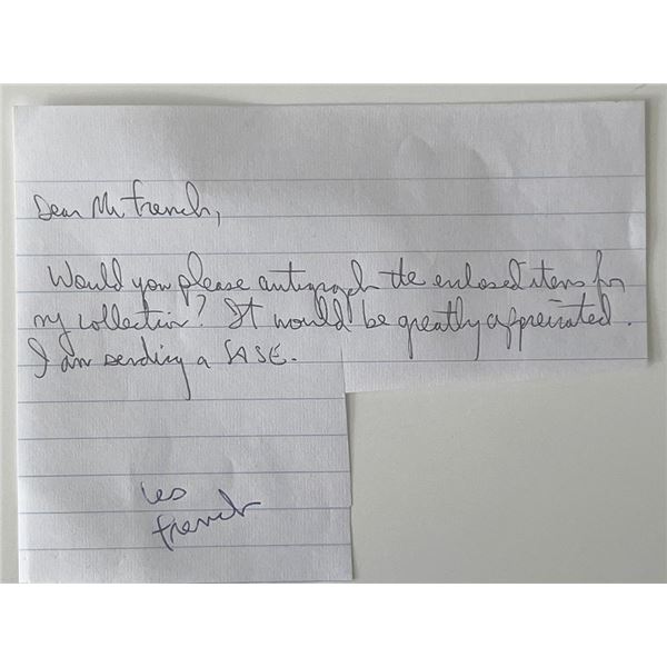Les French signed note