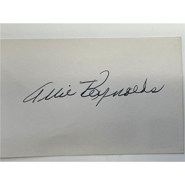Allie Reynolds autograph note