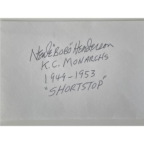 Baseball player Neale Henderson autograph note