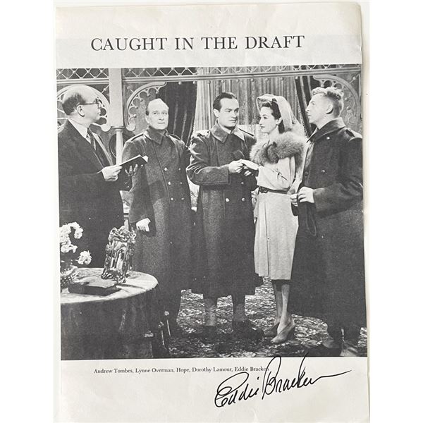 Caught in the Draft Eddie Bracken signed photo