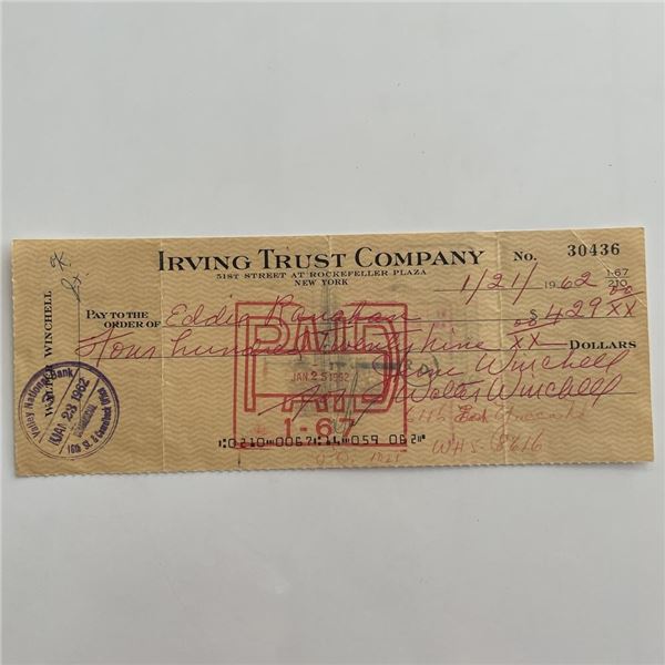 Walter Winchell signed check