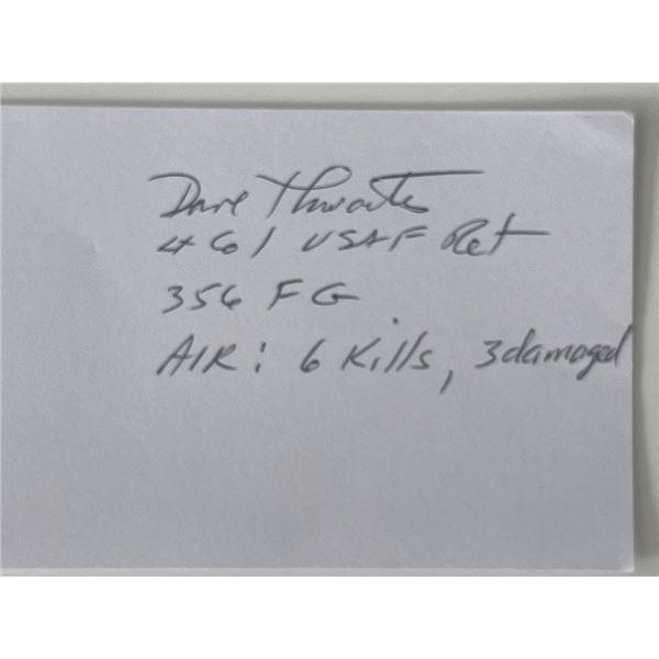 USAF pilot Dave Thwarte original signature