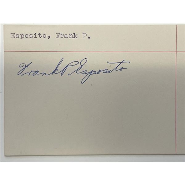 Bowling star Frank P. Esposito autograph note