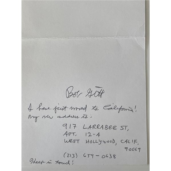 Film director Robert Gitt signed card