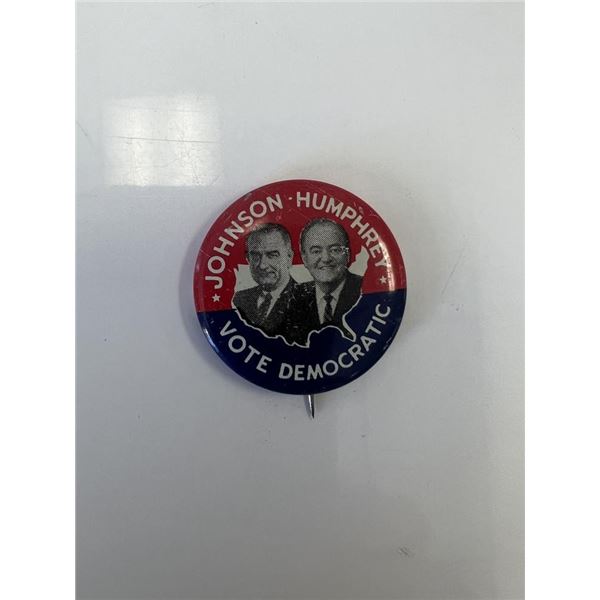 Johnson-Humphrey presidential campaign pin