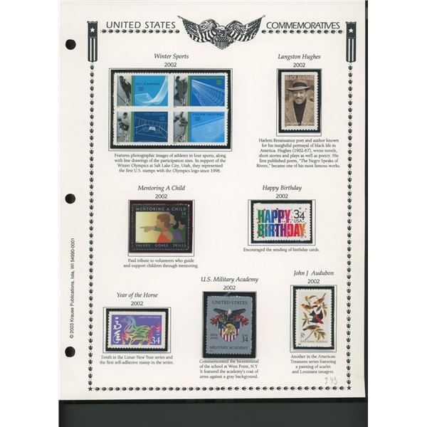 2002 United States Commemorative Stamp Set