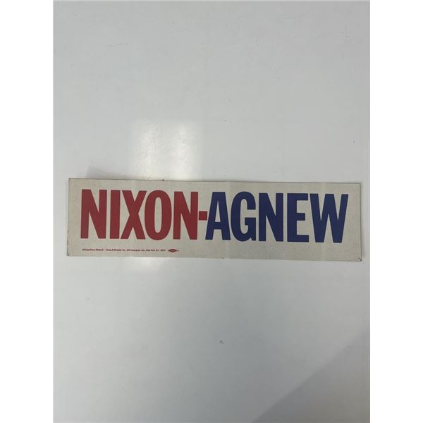 Nixon- Agnew presidential campaign bumper sticker