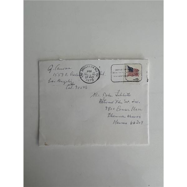Comedian Judy Canova handwritten envelope