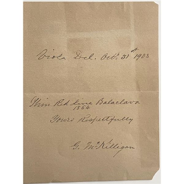 G. McKilligan signed 1903 note