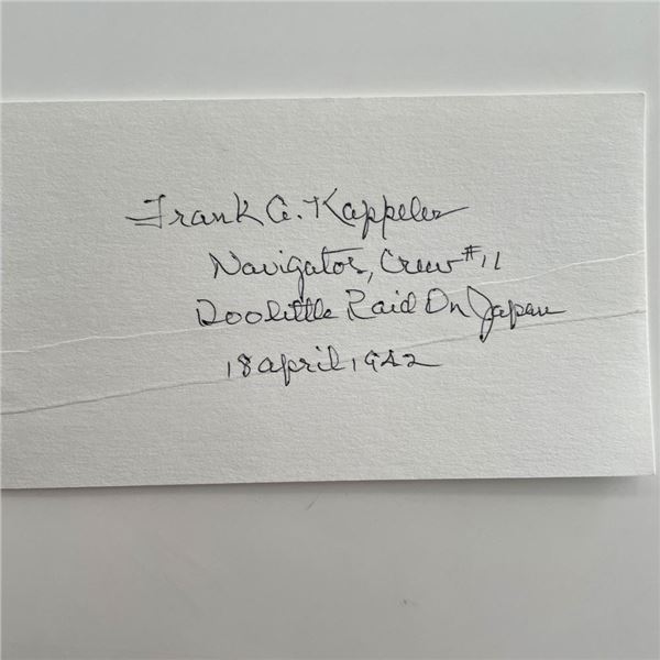 Frank Kappeler original signature cut Doolittle Raider WWII Tokyo