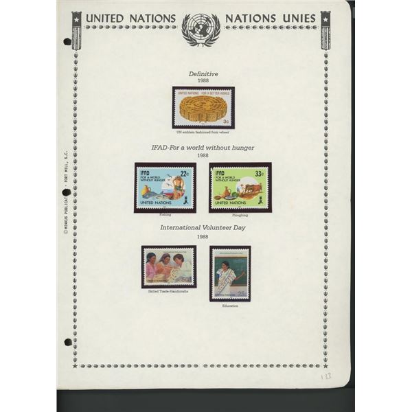 United Nations New York Stamps 1988