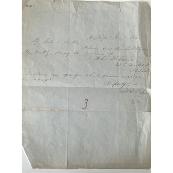 Penn. State Representative Abraham R. McIlvaine signed note