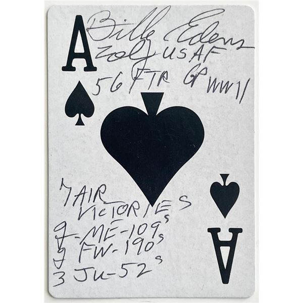 USAF Billy Edens signed playing card
