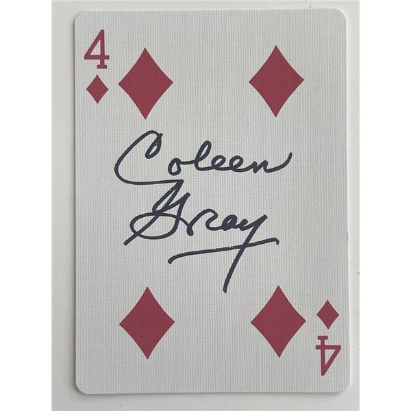 Actress Coleen Gray signed playing card