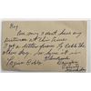 Image 1 : Baseball player Jess Doyle writen note