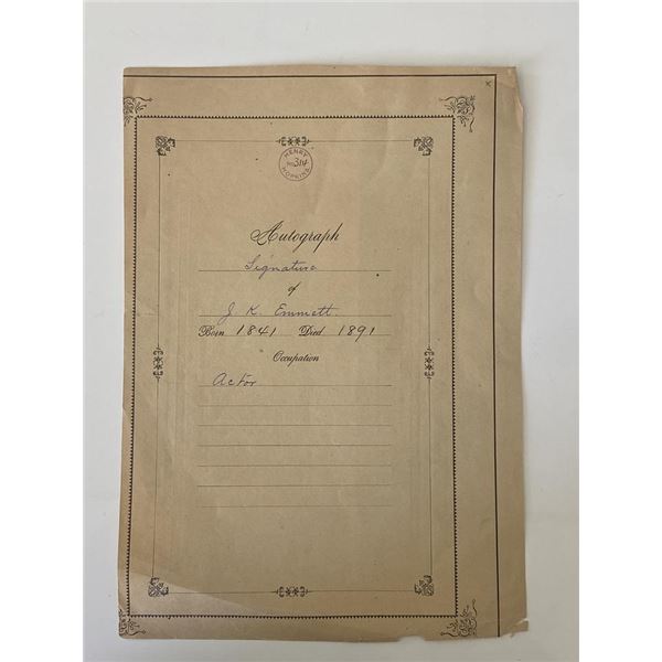 J.K. Emmett signed document