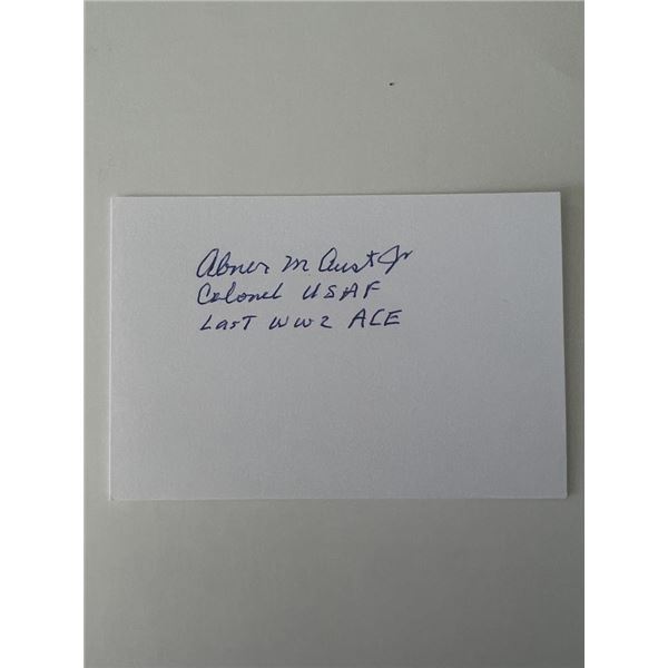 WWII  Ace Albert M. Austin Jr. original signature