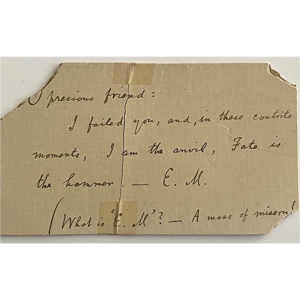 Poet Edwin Markham vintage handwritten note