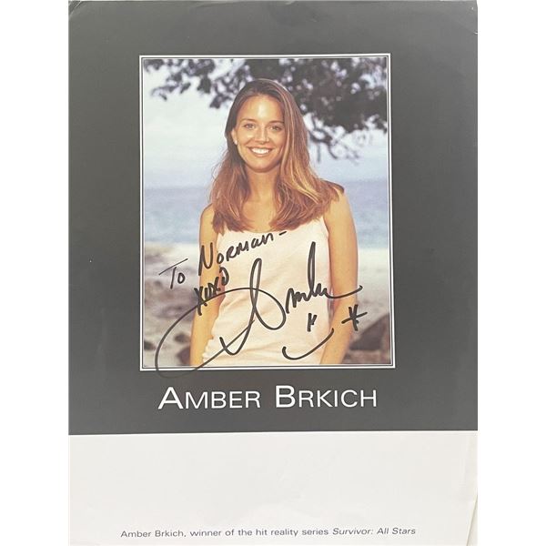 Survivor winner Amber Brkich signed photo