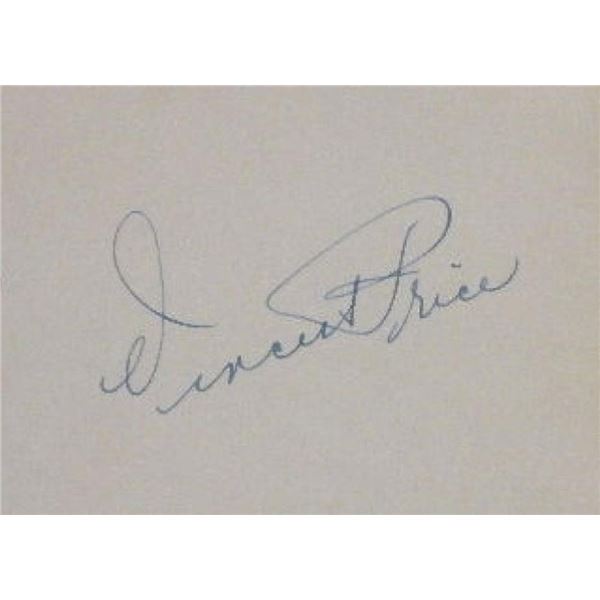 Vincent Price signature slip