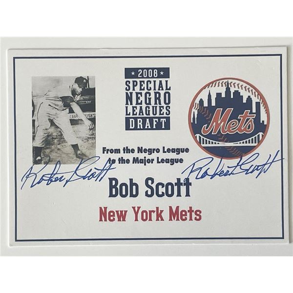 Mets baseball player Robert Scott signed card