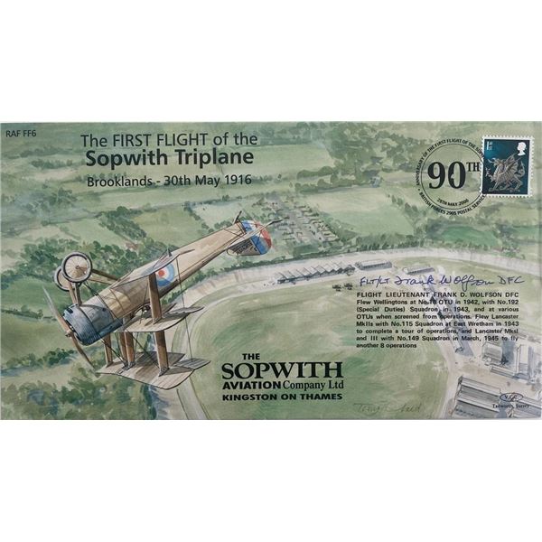 Flight Lieutenant Frank Wolfson DFC signed First Day Cover