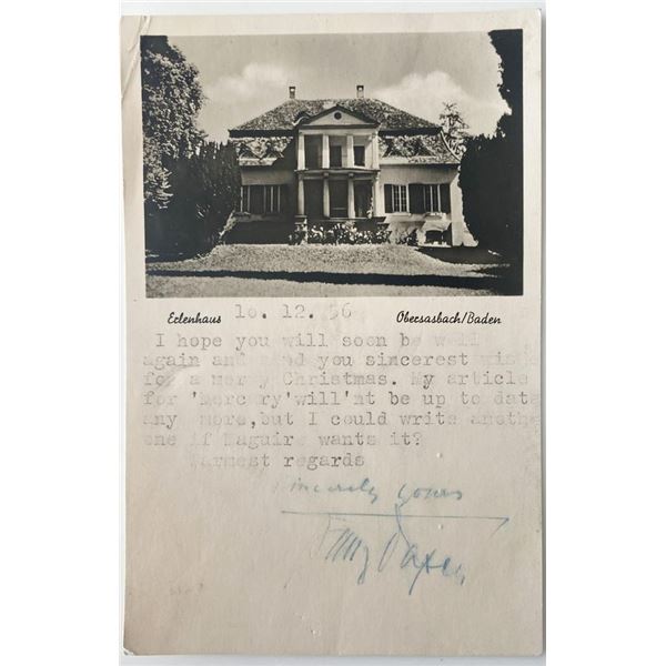 Baron Franz von Papen signed postcard