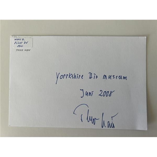 WW2 pilot Theo Nau original signature