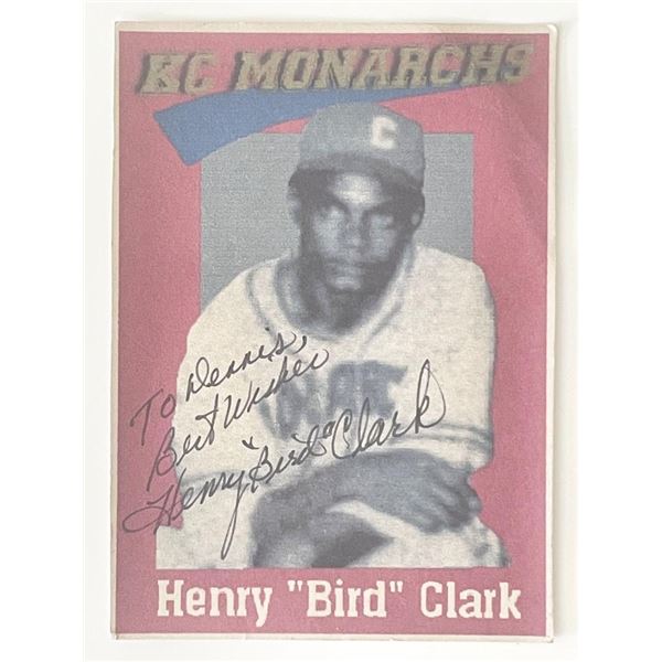 Pirates baseball player Henry Clark signed card