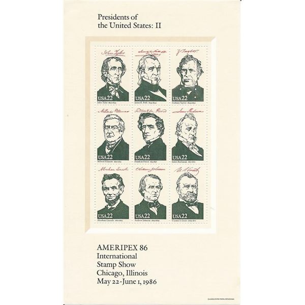 Presidents of the United States: II Souvenir Stamp Sheet