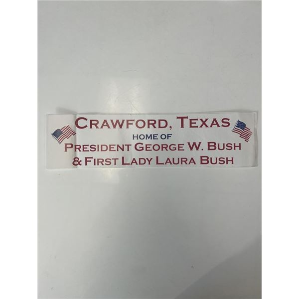 George W. Bush & Laura Bush home state Texas bumper sticker