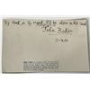 Image 1 : Actor John Baker autograph note