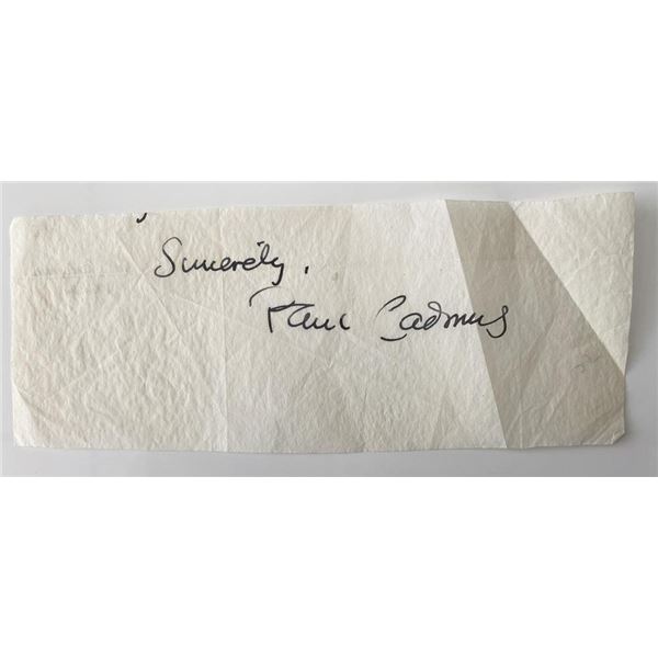 Artist Paul Cadmus original signature