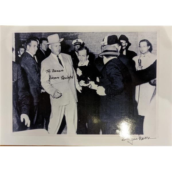 Lee Harvey Oswald Police Escort James Learelle and Bob Jackson Signed Photo