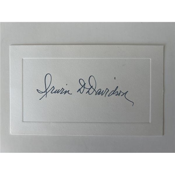 US House of Representatives Irwin D. Davidson original signature