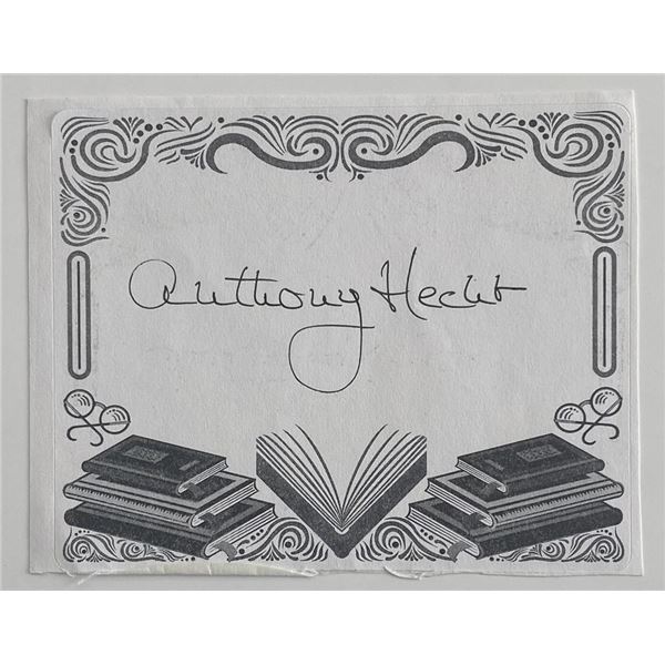 Poet Anthony Hecht original signature