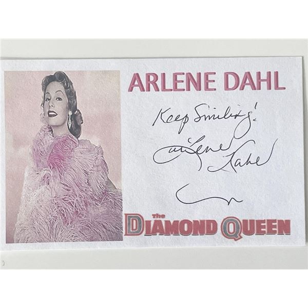Actress Arlene Dahl autograph note