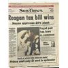 Image 1 : 1981 Sun-Times Original Vintage Newspaper - Reagan Tax Bill Wins