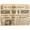 Image 1 : WWII 1944 New York World Telegram Original Vintage Newspaper