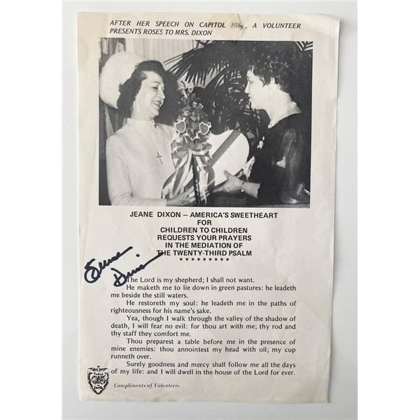 Jeanne Dixon signed cover